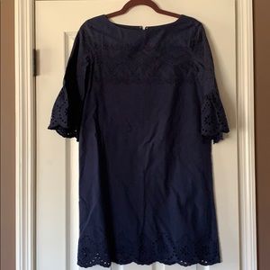 Loft navy 3/4 sleeve dress